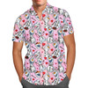 Men's Button Down Short Sleeve Shirt - Sketched Olaf Valentine's Day