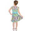 Girls Short Sleeve Skater Dress - Sketched Olaf Easter