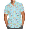 Men's Button Down Short Sleeve Shirt - Mickey Mouse & the Easter Bunny Costumes