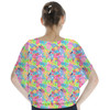 Batwing Chiffon Top - Neon Floral Stitch & Angel