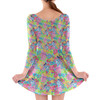 Longsleeve Skater Dress - Neon Floral Stitch & Angel