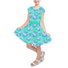 Girls Short Sleeve Skater Dress - Neon Floral Baloo