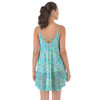 Beach Cover Up Dress - Neon Floral Baby Turtle Squirt