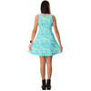 Sleeveless Flared Dress - Neon Floral Baby Turtle Squirt