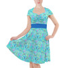Sweetheart Midi Dress - Neon Floral Baby Turtle Squirt