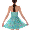 Sweetheart Strapless Skater Dress - Neon Floral Baby Turtle Squirt
