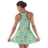 Cotton Racerback Dress - Neon Floral Tangerine Goofy & Pluto