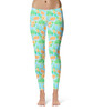 Sport Leggings - Neon Floral Tangerine Goofy & Pluto