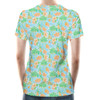 Women's Cotton Blend T-Shirt - Neon Floral Tangerine Goofy & Pluto