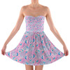 Sweetheart Strapless Skater Dress - Neon Floral Jellyfish