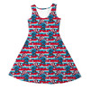 Girls Sleeveless Dress - Superhero Stitch - Captain America