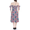 Strapless Bardot Midi Dress - Superhero Stitch - Captain America