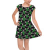 Girls Cap Sleeve Pleated Dress - Superhero Stitch - Hulk