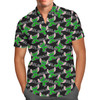 Men's Button Down Short Sleeve Shirt - Superhero Stitch - Hulk