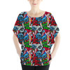 Batwing Chiffon Top - Superhero Stitch - All Heroes Stacked