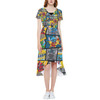 High Low Midi Dress - Superhero Stitch - Comic Book