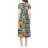 High Low Midi Dress - Superhero Stitch - Comic Book