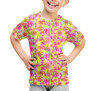 Youth Cotton Blend T-Shirt - Neon Tropical Floral Mickey & Friends