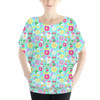 Batwing Chiffon Top - Neon Spring Floral Mickey & Friends
