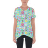 Cold Shoulder Tunic Top - Neon Spring Floral Mickey & Friends