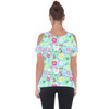 Cold Shoulder Tunic Top - Neon Spring Floral Mickey & Friends