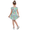 Girls Cap Sleeve Pleated Dress - Neon Spring Floral Mickey & Friends