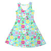 Girls Sleeveless Dress - Neon Spring Floral Mickey & Friends