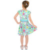 Girls Short Sleeve Skater Dress - Neon Spring Floral Mickey & Friends