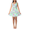 Sleeveless Flared Dress - Neon Spring Floral Mickey & Friends