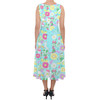 Belted Chiffon Midi Dress - Neon Spring Floral Mickey & Friends