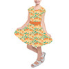 Girls Short Sleeve Skater Dress - Hidden Mickey Oranges