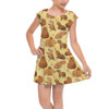 Girls Cap Sleeve Pleated Dress - Capybara Love
