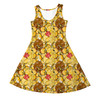 Girls Sleeveless Dress - Sketched Pooh in the Honey Tree