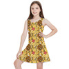 Girls Sleeveless Dress - Sketched Pooh in the Honey Tree