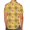 Men's Button Down Short Sleeve Shirt - Sketched Pooh in the Honey Tree