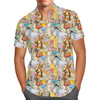 Men's Button Down Short Sleeve Shirt - Sketched Pooh Characters