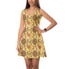 Sleeveless Flared Dress - Sketched Pooh in the Honey Tree