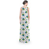 Flared Maxi Dress - Little Green Aliens on White