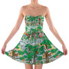 Sweetheart Strapless Skater Dress - Sketched Pooh Parade