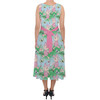 Belted Chiffon Midi Dress - Sketched Piglet and Butterflies