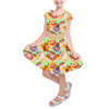 Girls Short Sleeve Skater Dress - Happy Munchlings