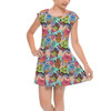 Girls Cap Sleeve Pleated Dress - Villain Munchlings