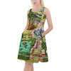 Skater Dress with Pockets - Disneyland Colorful Map