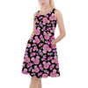 Skater Dress with Pockets - Fuchsia Pink Floral Minnie Ears
