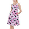 Skater Dress with Pockets - Watercolor Minnie Mouse In Pink