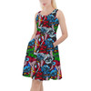 Skater Dress with Pockets - Superhero Stitch - All Heroes Stacked