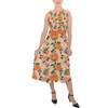 Belted Chiffon Midi Dress - Orange Bird Munchlings