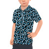 Kids Polo Shirt - Ken's Bright Blue Leopard Print