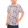 Kids Polo Shirt - Mouse Ears Snacks in Pastel Watercolor