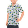 Kids Polo Shirt - Little Green Aliens on White